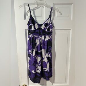 American Eagle Floral Purple/White Sun Dress - XS